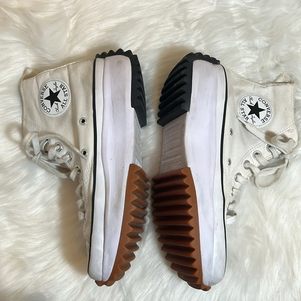 Converse White Run Star Hike Hi Platform Sneakers - Picture 6 of 16